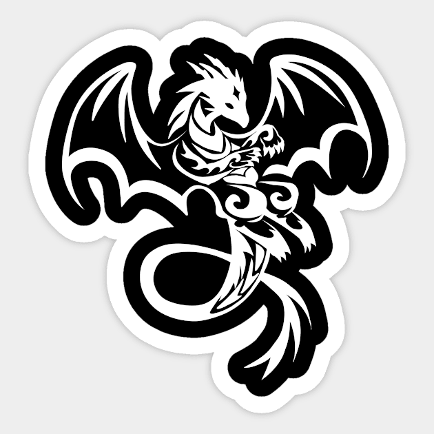 Tribal Dragon Tattoo Sticker by BiscuitSnack